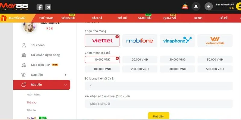 Khi rút tiền May88 anh em hãy chuẩn bị kết nối mạng ổn định